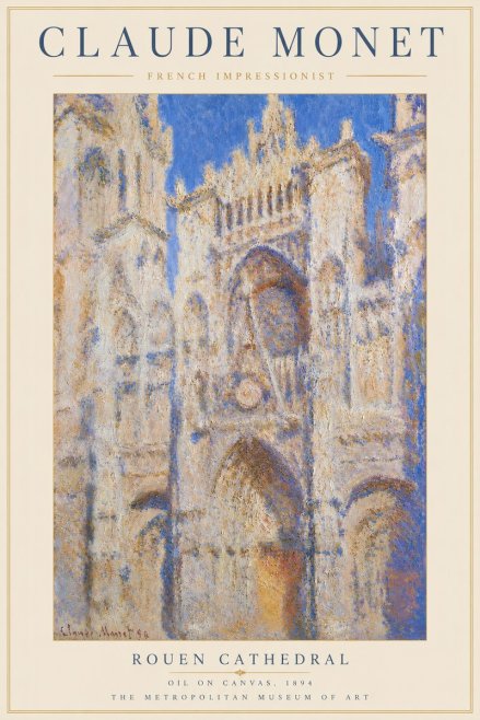 Monet Rouen Cathedral No5 - Plakát