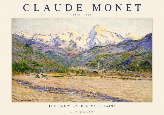 Monet The Snow-capped Mountains No3 - Plakát