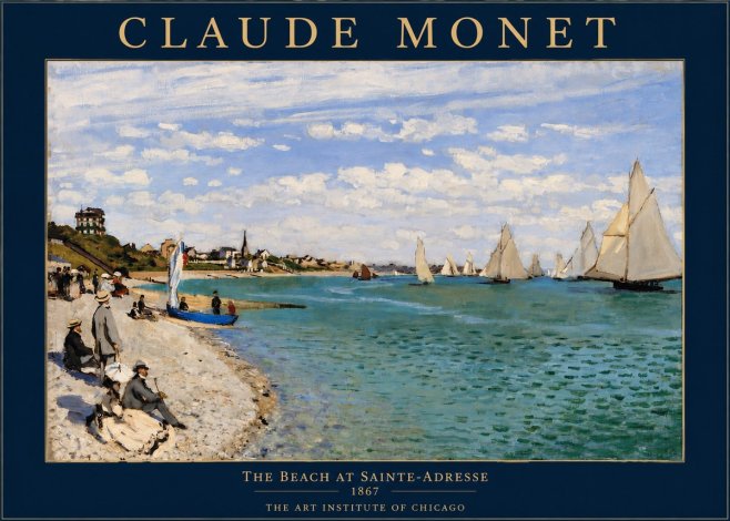 Monet The Beach at Sainte-adresse IV No2 - Plakát