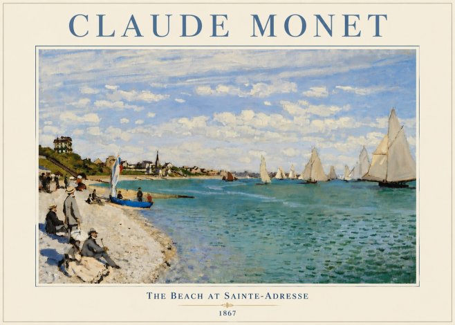 Monet The Beach at Sainte-adresse IV No5 - Plakát