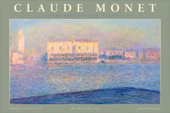 Monet The Doge's Palace, Venice No2 - Plakát