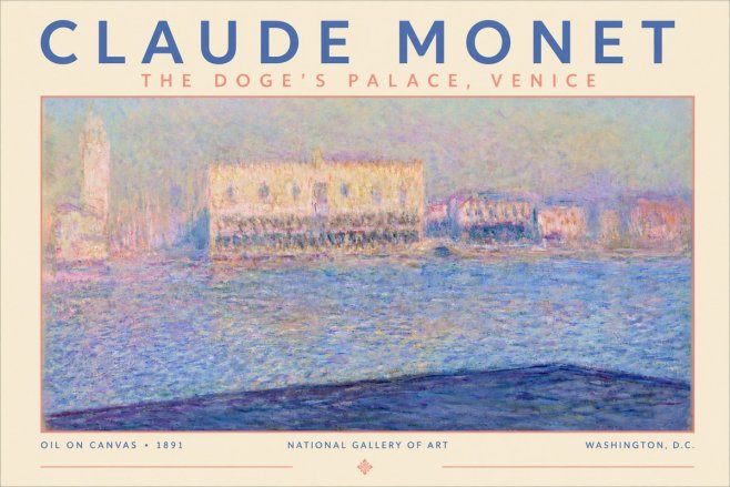 Monet The Doge's Palace, Venice No4 - Plakát