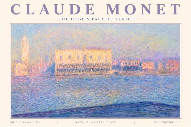 Monet The Doge's Palace, Venice No6 - Plakát
