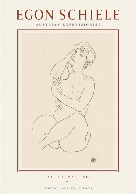 Schiele Seated Female Nude No1 - Plakát