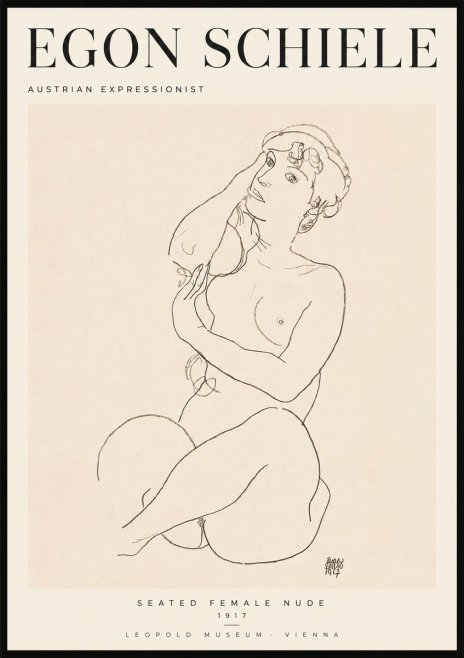 Schiele Seated Female Nude No2 - Plakát