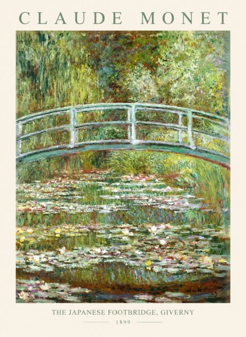 Monet The Japanese Footbridge, Giverny No1 - Plakát
