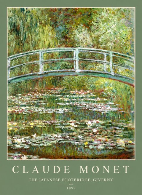 Monet The Japanese Footbridge, Giverny No2 - Plakát