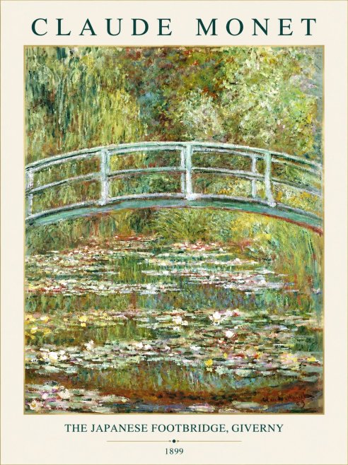 Monet The Japanese Footbridge, Giverny No3 - Plakát