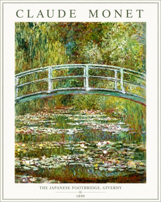 Monet The Japanese Footbridge, Giverny No6 - Plakát