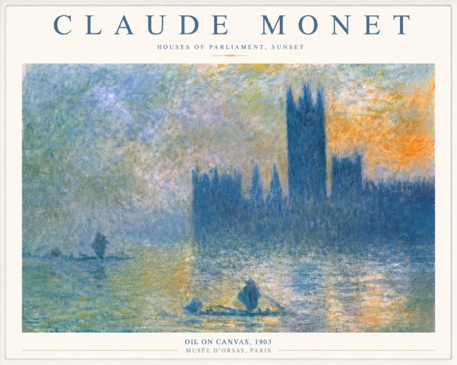 Monet Houses of Parliament, Sunset No6 - Plakát
