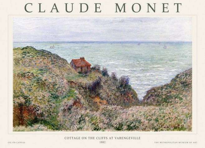 Monet Cottage on the Cliffs at Varengeville No1 - Plakát