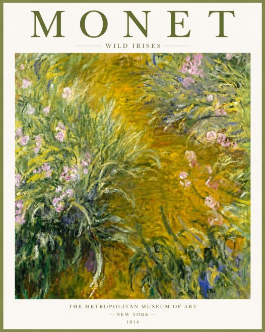 Monet Wild Irises No5 - Plakát