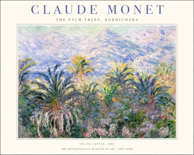 Monet The Palm Trees, Bordighera No1 - Plakát