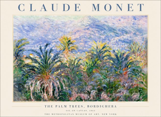 Monet The Palm Trees, Bordighera No3 - Plakát
