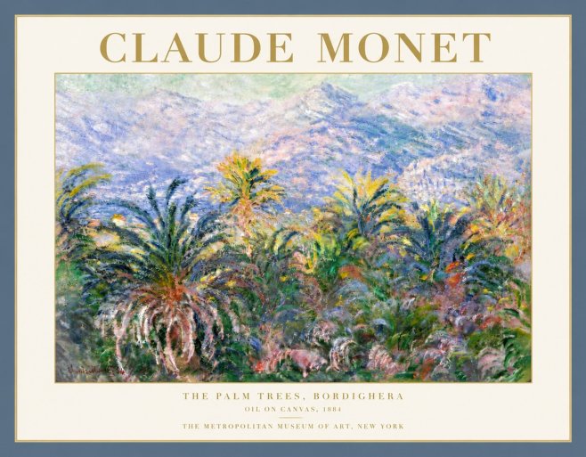 Monet The Palm Trees, Bordighera No5 - Plakát