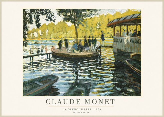 Monet La Grenouillère, 1869 No1 - Plakát