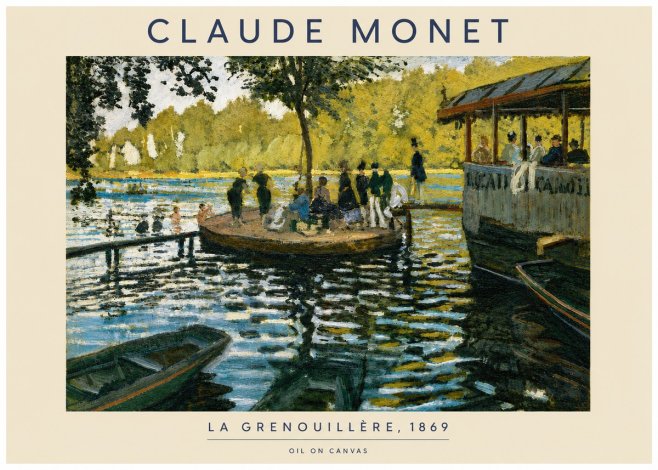 Monet La Grenouillère, 1869 No4 - Plakát