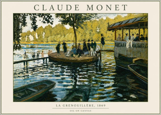 Monet La Grenouillère, 1869 No5 - Plakát