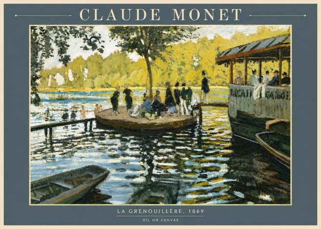 Monet La Grenouillère, 1869 No6 - Plakát