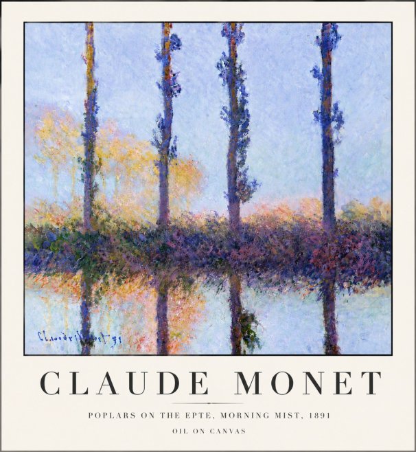 Monet Poplars on the Epte, Morning Mist, 1891 No6 - Plakát