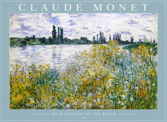Monet Wild Flowers by the River No4 - Plakát