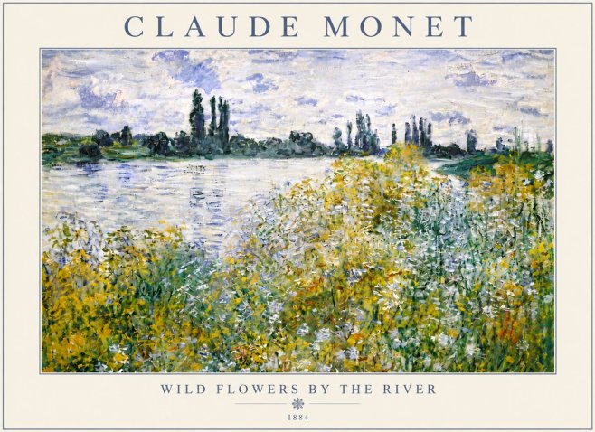 Monet Wild Flowers by the River No5 - Plakát
