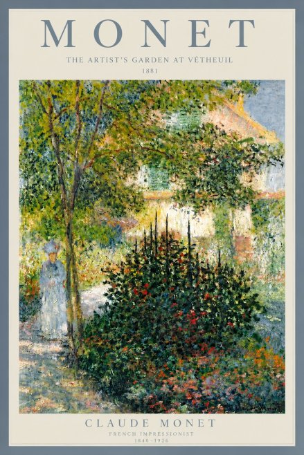 Monet The Artist's Garden at Vétheuil II No4 - Plakát