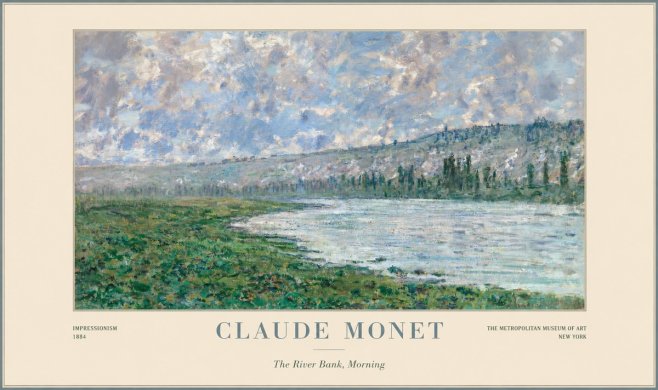 Monet The River Bank, Morning No1 - Plakát