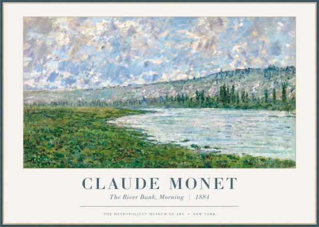 Monet The River Bank, Morning No2 - Plakát