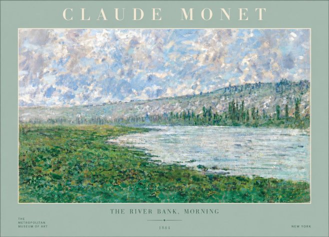 Monet The River Bank, Morning No3 - Plakát