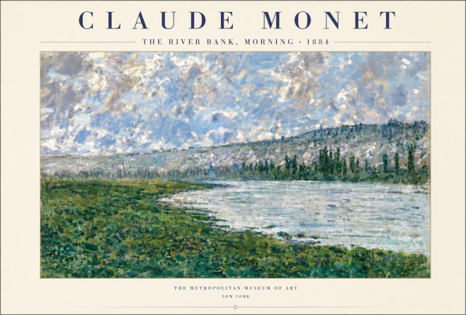Monet The River Bank, Morning No4 - Plakát