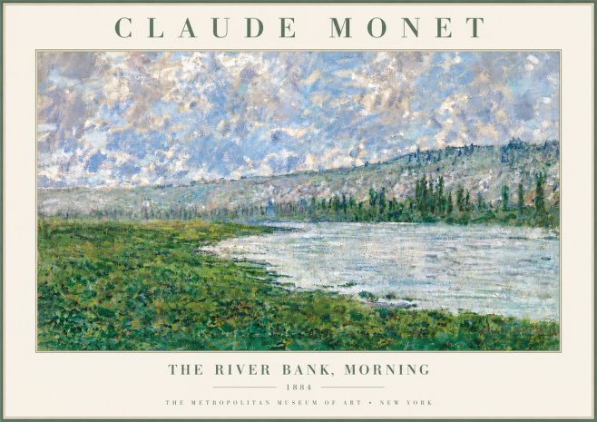 Monet The River Bank, Morning No6 - Plakát