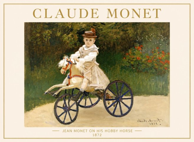 Monet Jean Monet on His Hobby Horse No1 - Plakát