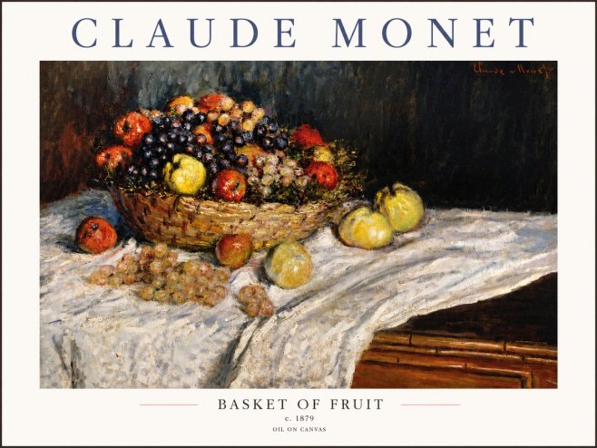 Monet Basket of Fruit No3 - Plakát
