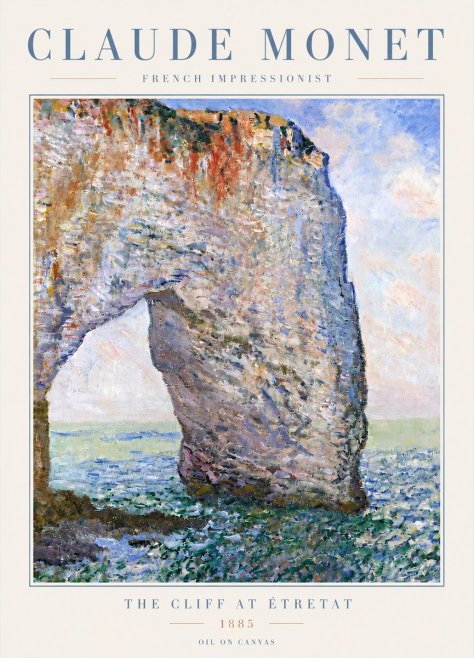 Monet The Cliff at Étretat No4 - Plakát