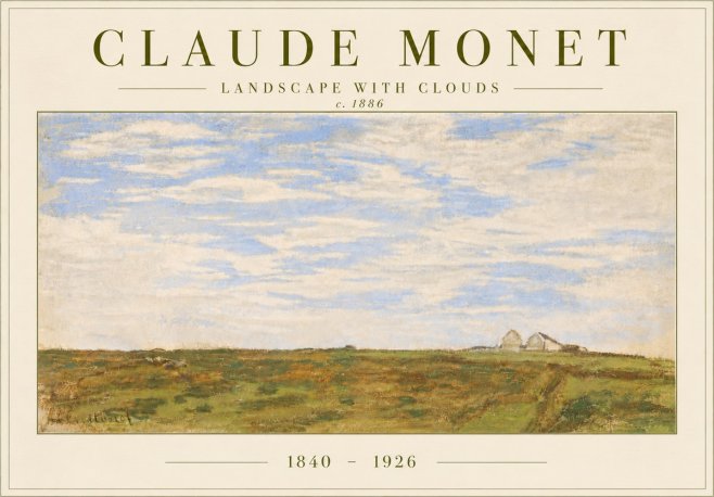 Monet Landscape with Clouds No6 - Plakát