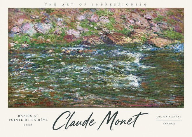 Monet Rapids at Pointe De La Hève, 1885 No6 - Plakát