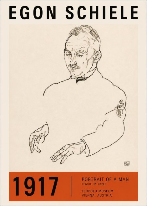 Schiele Portrait of a Man No2 - Plakát