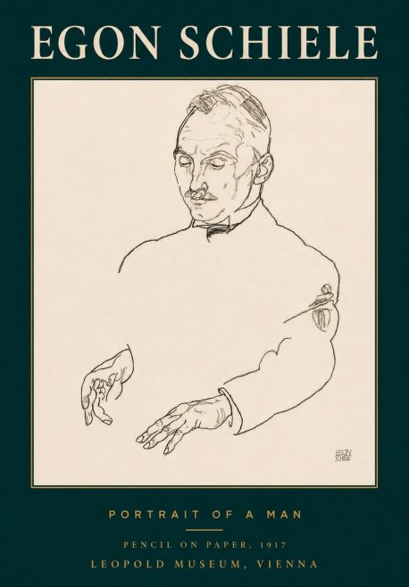 Schiele Portrait of a Man No3 - Plakát