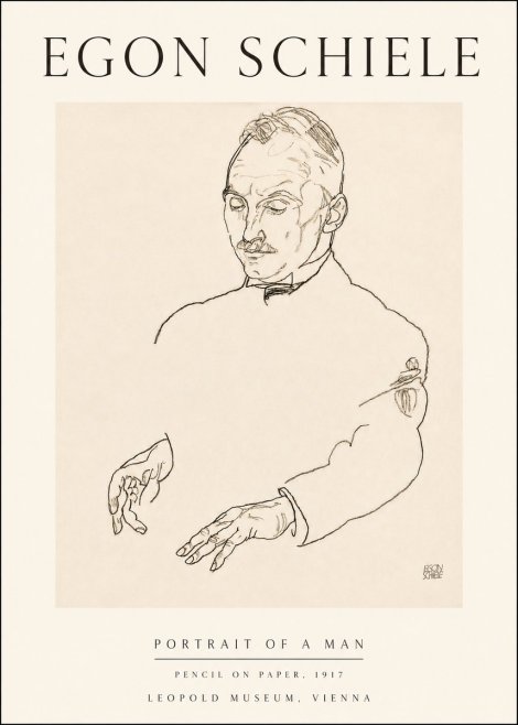 Schiele Portrait of a Man No4 - Plakát