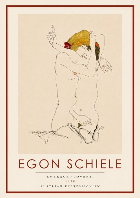 Schiele Embrace (Lovers) No3 - Plakát