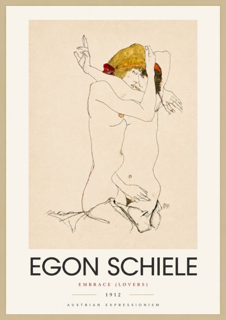 Schiele Embrace (Lovers) No4 - Plakát