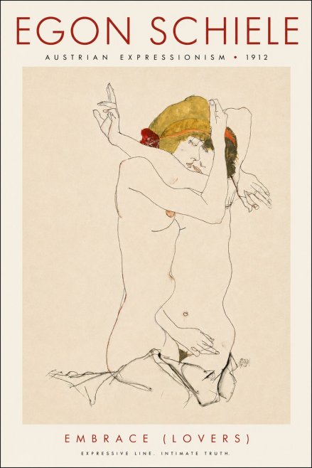 Schiele Embrace (Lovers) No5 - Plakát