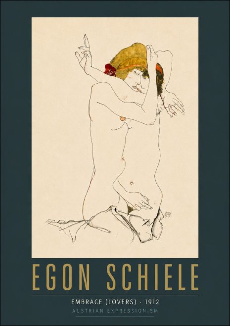 Schiele Embrace (Lovers) No6 - Plakát