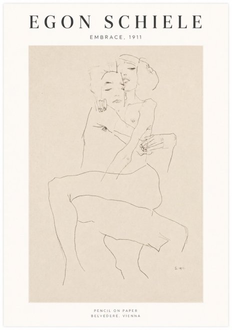 Schiele Embrace, 1911 No1 - Plakát