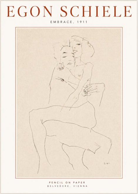 Schiele Embrace, 1911 No3 - Plakát