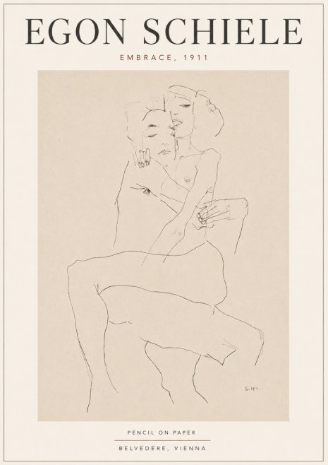 Schiele Embrace, 1911 No5 - Plakát