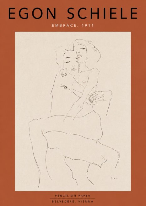 Schiele Embrace, 1911 No6 - Plakát