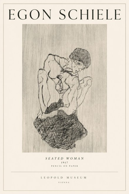 Schiele Seated Woman No1 - Plakát