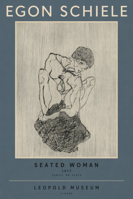 Schiele Seated Woman No2 - Plakát
